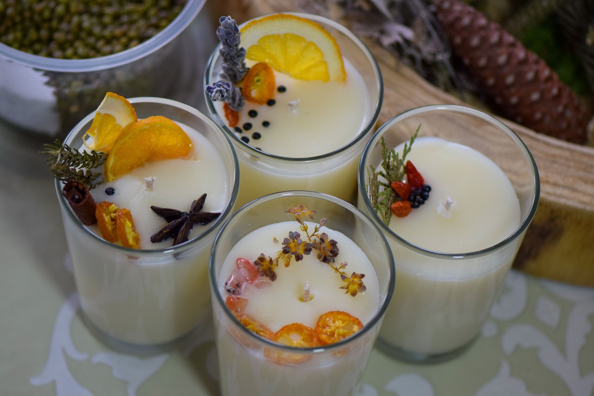 Candle Making Workshop with Handmade Soy Candles in Glasses